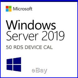 Microsoft Windows Server 2019 Standard 64Bit DVD + KEY RDS 50 USER/DEVICE CAL'S
