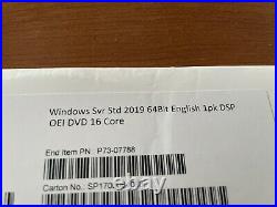 Microsoft Windows Server 2019 Standard 64bit (16 Core) Originale con Dvd e Stick