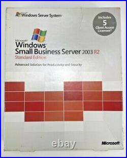 Microsoft Windows Small Business Server 2003 R2 Standard T72-01411 5CAL New