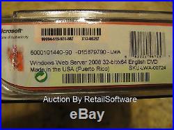 Microsoft Windows Web Server 2008 32-/64-bit, Sealed Retail Box, PN LWA-00724