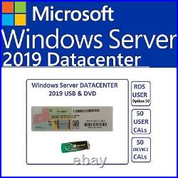 Microsoft Wndows Server DATACENTER 2019 64bit 16Cores USB/COA & RDS USER & CALs
