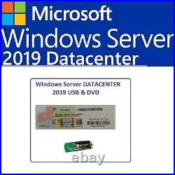 Microsoft Wndows Server DATACENTER 2019 64bit 16Cores USB/COA & RDS USER & CALs