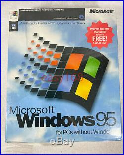 NEW SEALED MICROSOFT WINDOWS 95 OS Software 3.5 Floppy 1995 Retail USA D