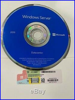 New, Microsoft Windows server 2019 datacenter 64Bit 16 Core License Key DVD&COA
