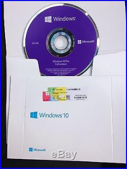 New Sealed Microsoft Windows 10 Professional 64 Bit DVD with product key