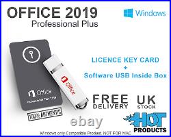 Office 2019 Professional Plus USB Stick with Product Activation Key Card