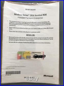 Open Box Windows server 2016 Standard ROK HP Entreprise Never Used