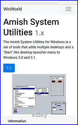 RARE AMISH Utilities Software for Microsoft Windows 1.0 OS Vintage NEWithSealed