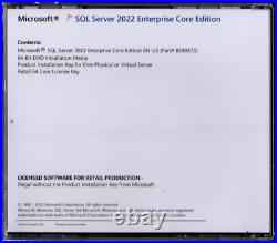 SQL Server 2022 Enterprise 64 Core, Unlimited CALs. Authentic Microsoft License