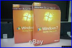 Sealed Brand New Windows 7 Home Premium Upgrade Family Pack 3 PCs 32/64 bit