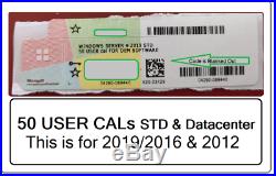 Sealed Windows Server 2019 Datacenter 64BIT 2CPU 16C VMs DVD & COA + 50USER CAL