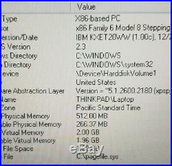 Vintage IBM Thinkpad A21m Laptop Windows XP Operating System Type 2628 DVD