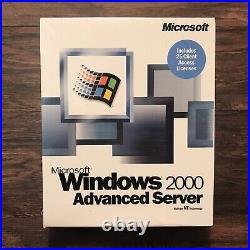 Vintage Windows 2000 Advanced Server 25 Client Licenses Big Box New & Sealed