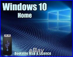 Windows 10 Home 64/32bit Licence + bootable USB Key 100% genuine