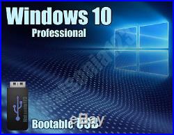 Windows 10 Pro Professional 32bit and 64bit Bootable USB Flash Drive