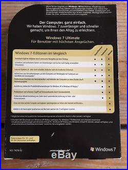 Windows 7 Ultimate, Retail Vollversion, Deutsch, gebraucht mit MwSt Rechnung