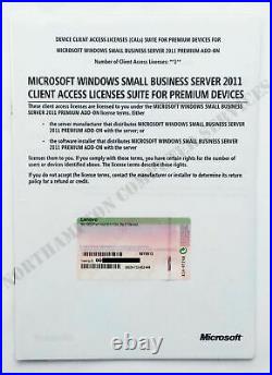 Windows SBS 2011 5 CALs Lenovo / IBM Premium Add-On Small Business Server VAT