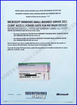 Windows SBS 2011 5 CALs OEM Premium Add-On Small Business Server 2YG-00342 VAT