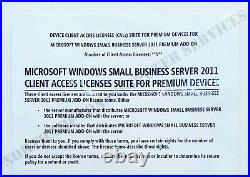 Windows SBS 2011 5 CALs OEM Premium Add-On Small Business Server 2YG-00342 VAT