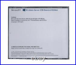 Windows Server 2016 Standard Edition with 50 CALs. Retail License, English