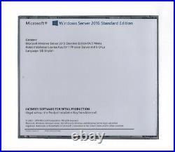 Windows Server 2016 Standard Edition with 5 CALs. New, complete, retail