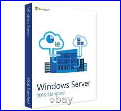Windows Server 2016 Standard Edition with 5 CALs. Retail License, English
