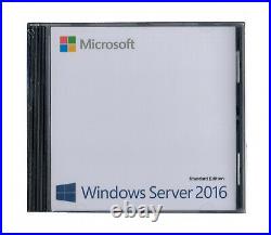 Windows Server 2016 Standard Edition with 5 CALs. Retail License, English
