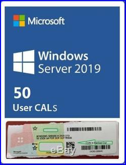 Windows Server 2019 Datacenter 64BIT DVD & COA 50 RDS+ 50 USER & 50 DEVICE CALs