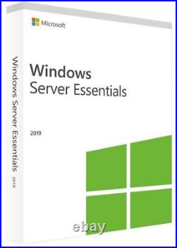 Windows Server 2019 Essentials Edition with 5 CALs. Retail License, English