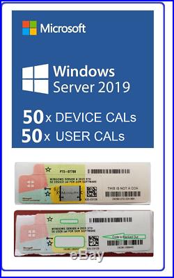 Windows Server 2019 Standard/Datacenter Combo Of 50 DEVICE / 50 USER OEM CALs