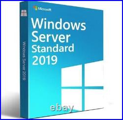 Windows Server 2019 Standard Edition with 5 CALs. Retail License, English