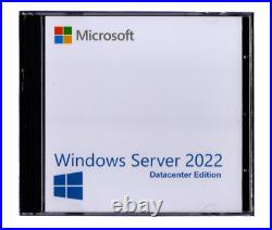 Windows Server 2022 Datacenter Edition with 5 CALs. Retail License, English