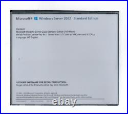 Windows Server 2022 Standard Edition with 50 CALs. New, complete, retail