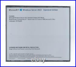 Windows Server 2022 Standard Edition with 5 CALs. New, complete, retail