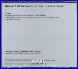 Windows Server 2022 Standard Edition with 5 CALs. Retail License, English