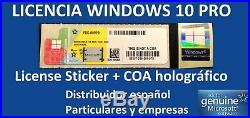 X10 Licencia Windows 10 Pro COA PEGATINA STICKER LICENSE LICENCIA 32/64 Bit